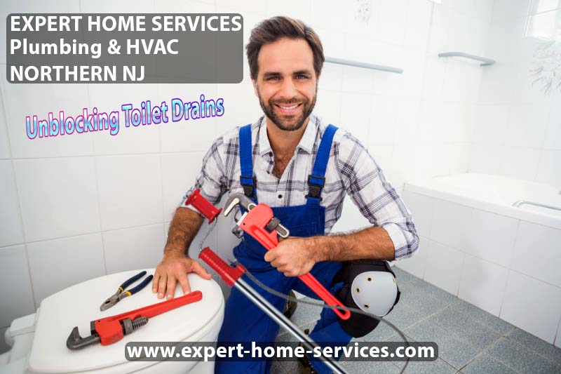 Clogged Toilet Repair by Expert Home Services Plumbing and HVAC in Passaic-Bergen-Morris-Essex counties NJ-USA