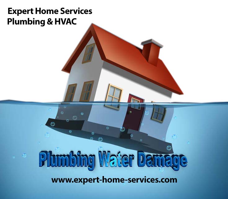 Plumbing Water Damage Repairs by Expert Home Services Plumbing and HVAC in Passaic-Bergen-Morris-Essex counties NJ-USA