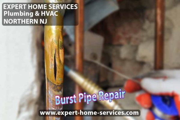 Water Leak Repair getting fixed by a Plumber, repairing leaking copper pipe inside a wall