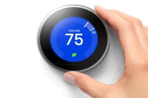 New Nest Thermostat on a living room wall - Smart Home Upgrade with Nest Thermostat Installation