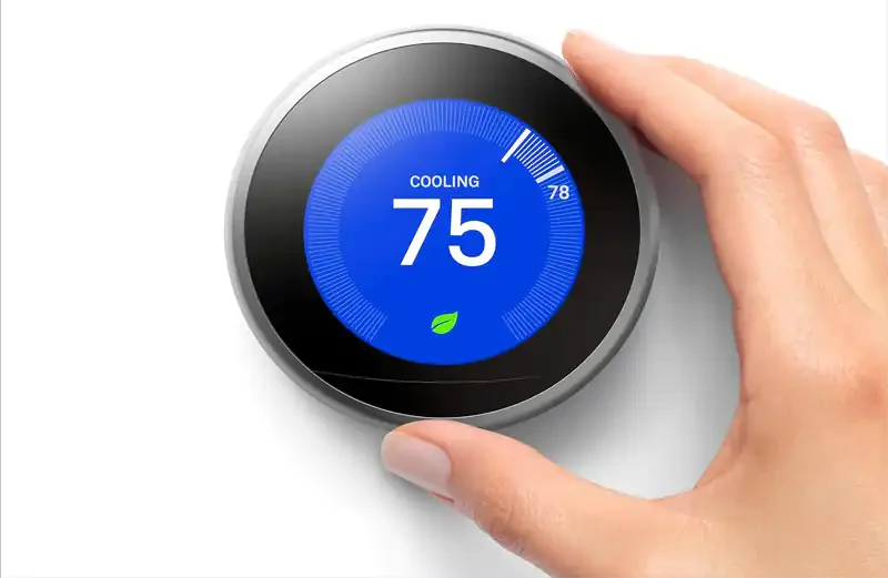 New Nest Thermostat on a living room wall - Smart Home Upgrade with Nest Thermostat Installation