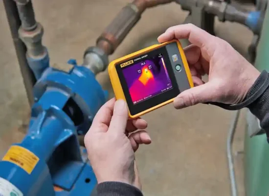 plumbing leak detection services Thermal imaging camera detecting water leak well plumbing line.